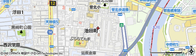 大阪府大阪市北区池田町1-31周辺の地図