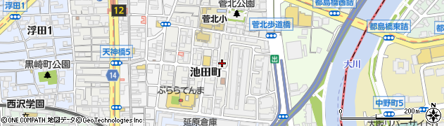 大阪府大阪市北区池田町1-32周辺の地図