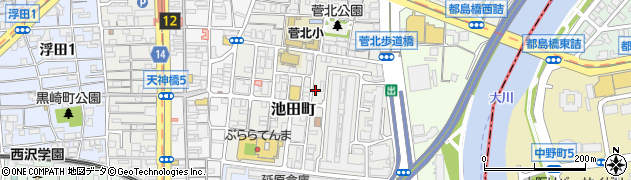 大阪府大阪市北区池田町1-33周辺の地図