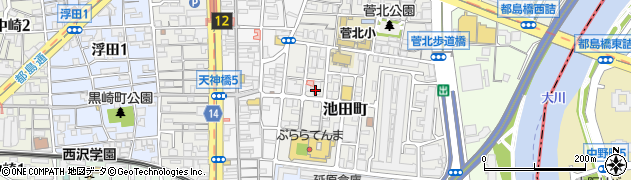 大阪府大阪市北区池田町15周辺の地図