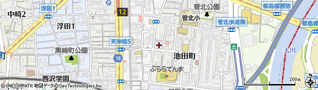 大阪府大阪市北区池田町16周辺の地図