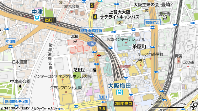 〒530-0012 大阪府大阪市北区芝田の地図