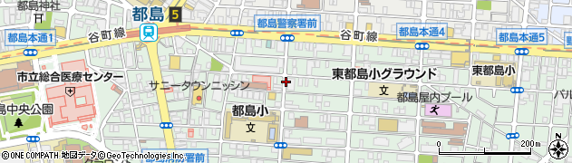 大阪府大阪市都島区都島本通3丁目周辺の地図