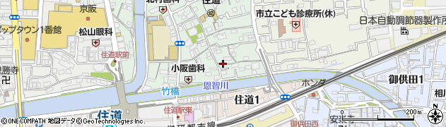 大阪府大東市三住町周辺の地図