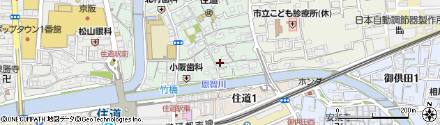 大阪府大東市三住町周辺の地図