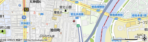 大阪府大阪市北区池田町1-52周辺の地図
