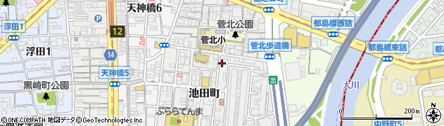 大阪府大阪市北区池田町1-37周辺の地図