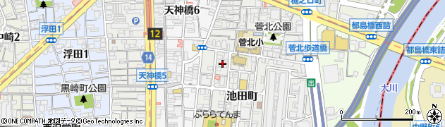 大阪府大阪市北区池田町14周辺の地図