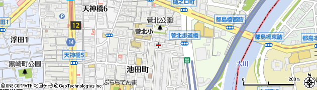 大阪府大阪市北区池田町1-44周辺の地図