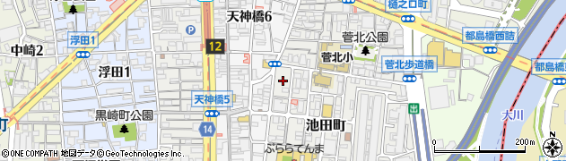 大阪府大阪市北区池田町17周辺の地図