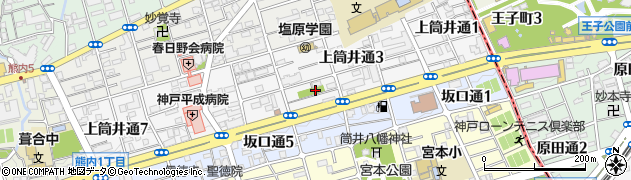 上筒井小公園周辺の地図