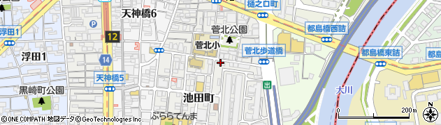 大阪府大阪市北区池田町1-43周辺の地図