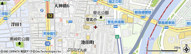 大阪府大阪市北区池田町1-39周辺の地図