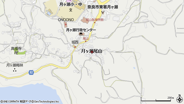 〒630-2302 奈良県奈良市月ヶ瀬尾山の地図