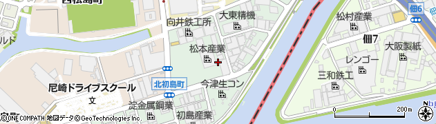 兵庫県尼崎市東初島町周辺の地図
