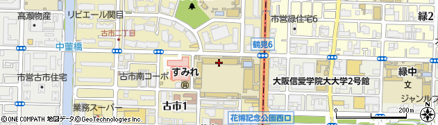 大阪産業大学　附属高等学校　同窓会室周辺の地図