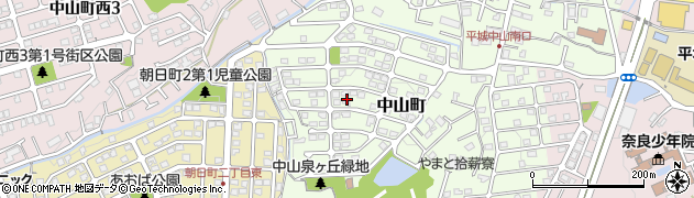 奈良県奈良市中山泉ヶ丘周辺の地図