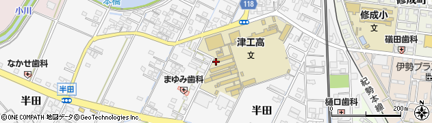 津工業高校事務室周辺の地図