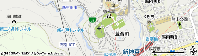 兵庫県神戸市中央区神戸港地方（布引遊園地）周辺の地図