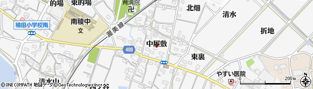 愛知県豊橋市植田町（中屋敷）周辺の地図