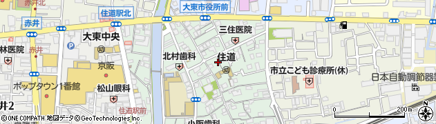 大阪府大東市三住町8周辺の地図
