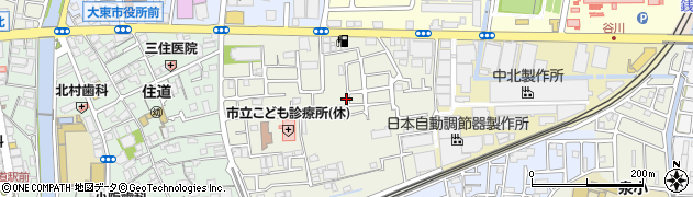 大阪府大東市幸町周辺の地図