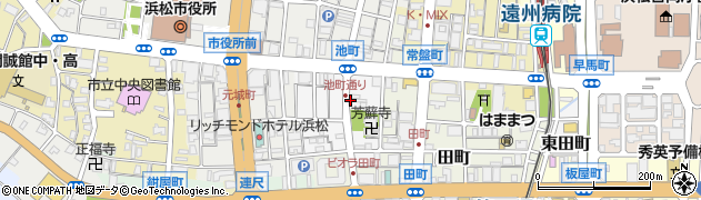 静岡県浜松市中央区池町周辺の地図