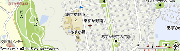 奈良県生駒市あすか野南周辺の地図