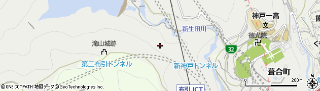 兵庫県神戸市中央区葺合町（中城山）周辺の地図