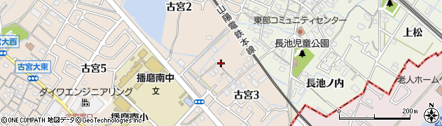 兵庫県播磨町（加古郡）古宮（石坊）周辺の地図