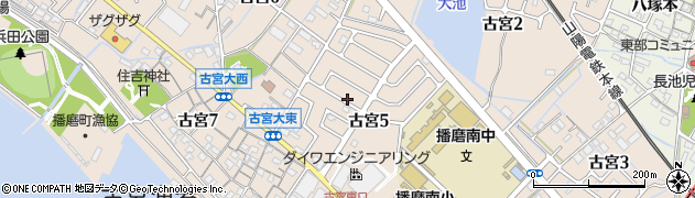 兵庫県播磨町（加古郡）古宮（神作）周辺の地図