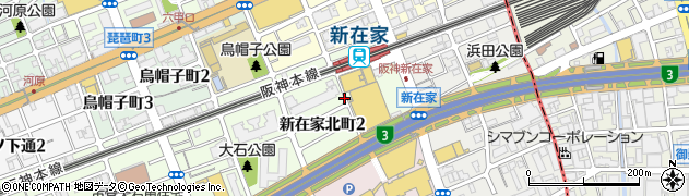 兵庫県神戸市灘区新在家北町周辺の地図