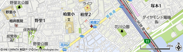 ファミリーマート西淀川柏里店周辺の地図
