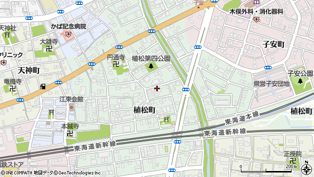 〒430-0803 静岡県浜松市中央区植松町の地図