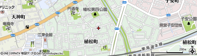 静岡県浜松市中央区植松町周辺の地図