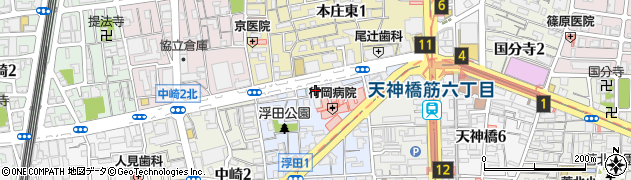 東横ＩＮＮ大阪天神橋筋六丁目周辺の地図