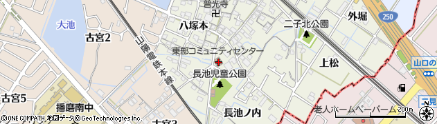 播磨町東部コミュニティセンター周辺の地図