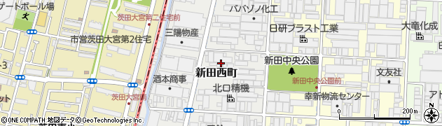大阪府大東市新田西町周辺の地図
