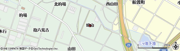 愛知県豊橋市大崎町（蜂山）周辺の地図