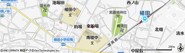 愛知県豊橋市植田町（東的場）周辺の地図