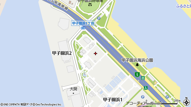 〒663-8155 兵庫県西宮市甲子園浜の地図