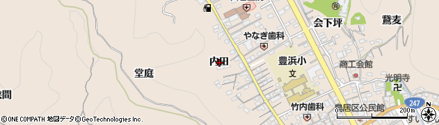 愛知県知多郡南知多町豊浜内田周辺の地図