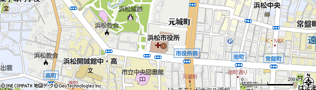 静岡県浜松市中区周辺の地図