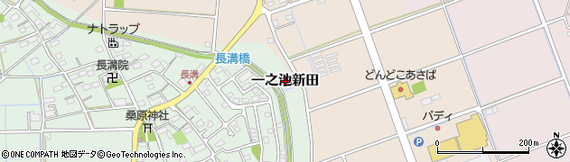 静岡県袋井市一之池新田周辺の地図