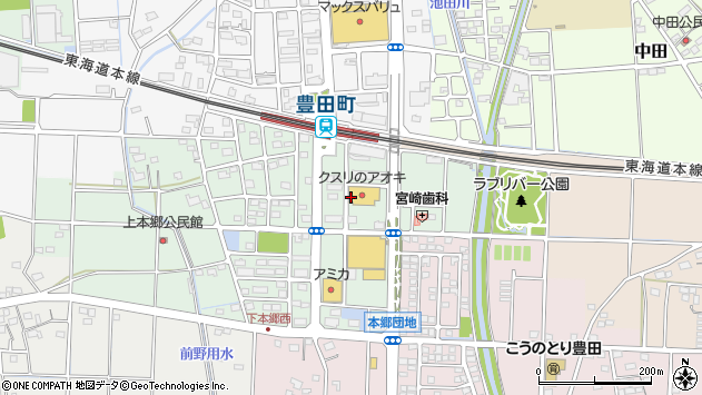 〒438-0822 静岡県磐田市上本郷の地図