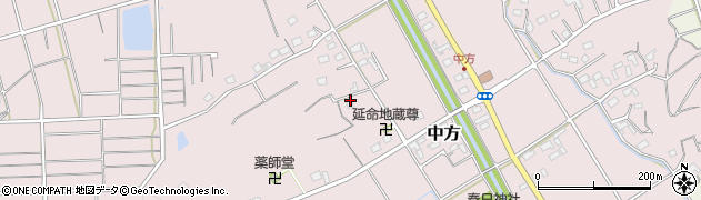 静岡県掛川市中方周辺の地図