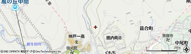 兵庫県神戸市中央区葺合町（馬止）周辺の地図