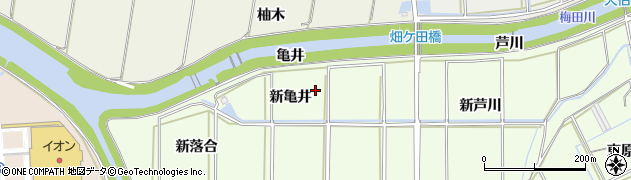 愛知県豊橋市畑ケ田町（新亀井）周辺の地図