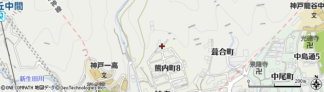熊内台北公園周辺の地図