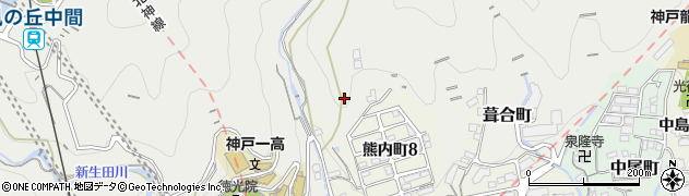 兵庫県神戸市中央区葺合町（東野）周辺の地図